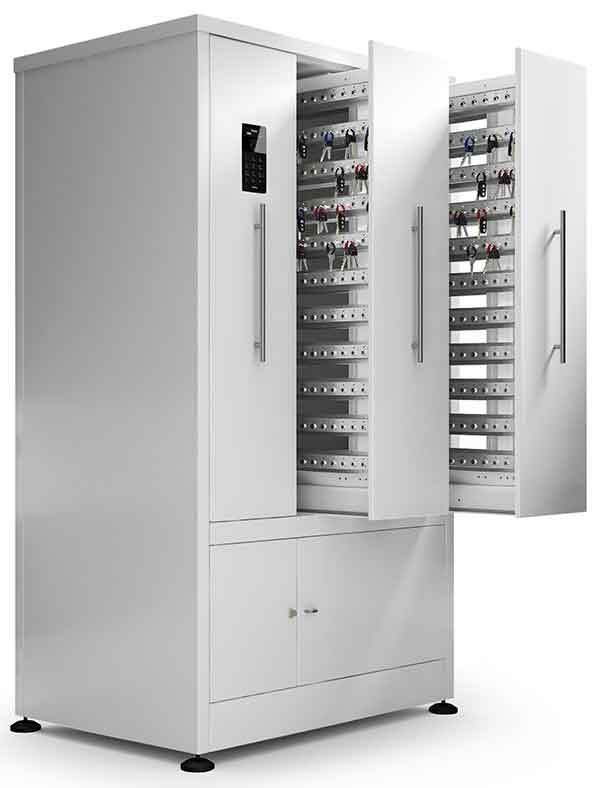 9700SC-Open Woman selects a key from a Key Box System