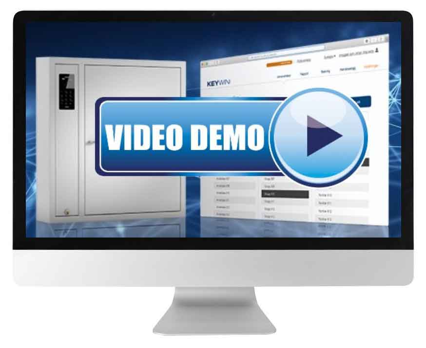 Demo-Video Woman selects a key from a Key Box System